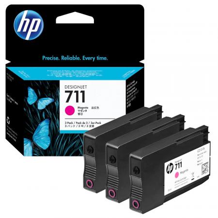HP 711 (CZ135A) 3er-Pack magenta Tintenpatronen