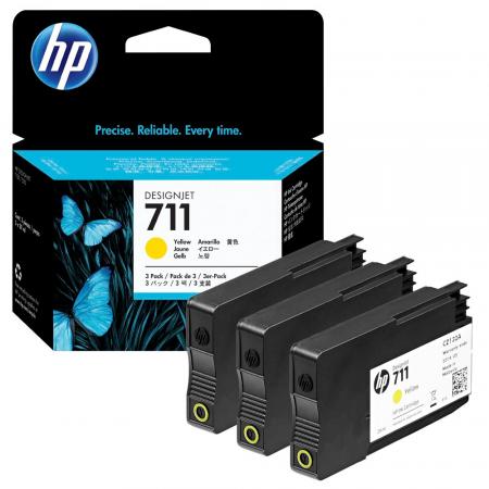 HP 711 (CZ136A) 3er-Pack gelb Tintenpatronen